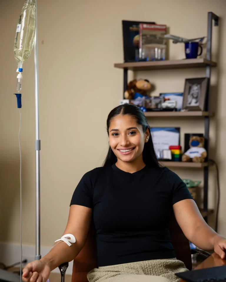 woman receiving IV Therapy