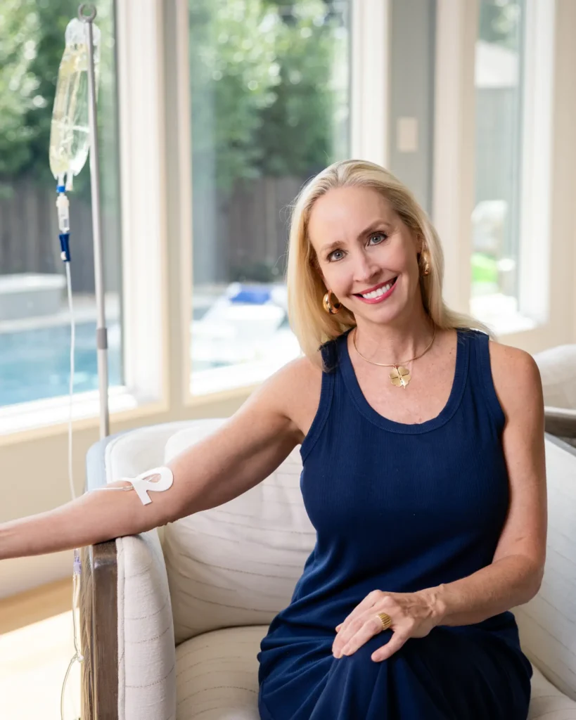 Woman receiving a mobile IV