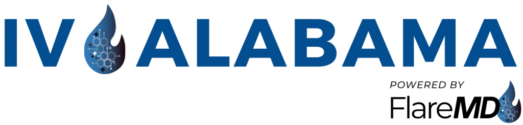Logo image that states IV Alabama Powered By FlareMD. IV Alabama provides mobile iv services in Huntsville, AL